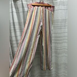 Flowy rainbow linen pants